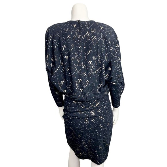 VINTAGE 1980's BETTINA RIEDEL Metallic Splatter Pattern Dress - Picture 3 of 8